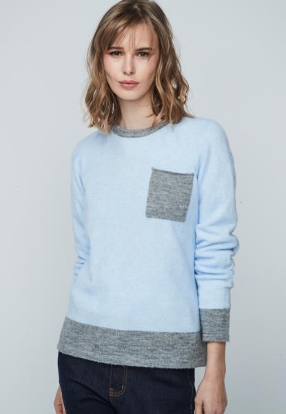 Camisola com contrastes — azul