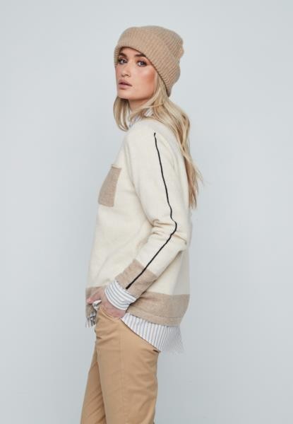 Camisola com contrastes — cru