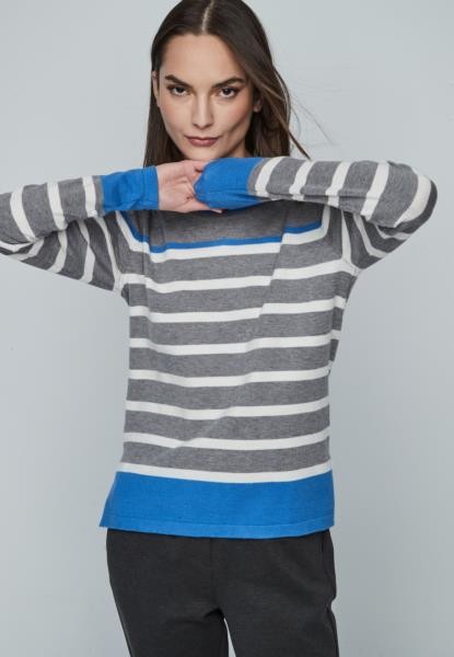 Camisola às riscas — cinzento