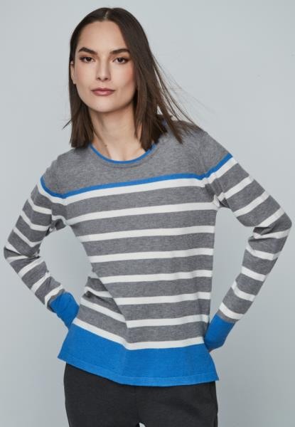 Camisola às riscas — cinzento — fotografia 5