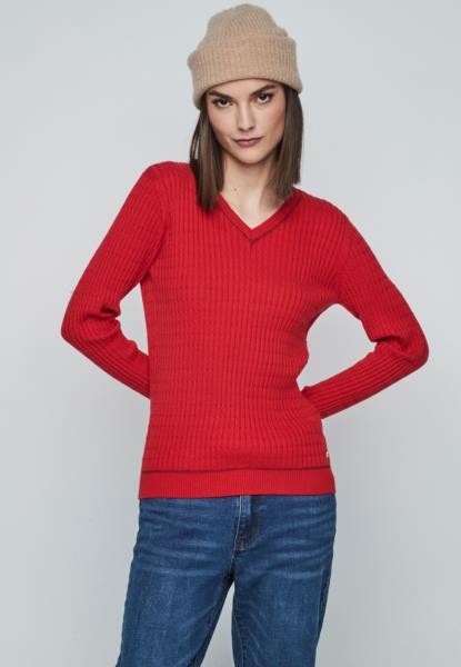 Camisola com pequenas tranças — vermelho