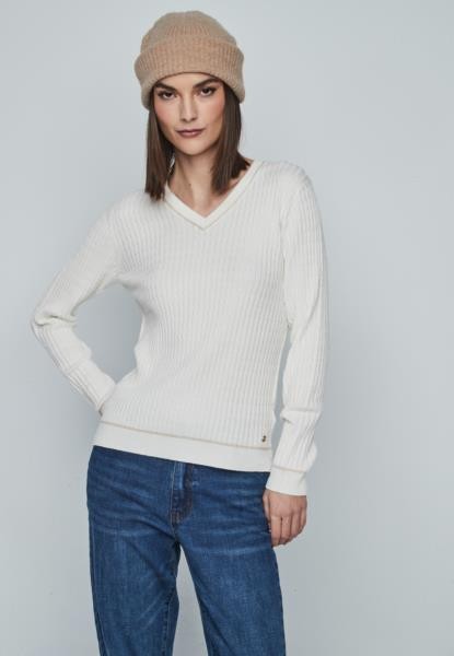 Camisola com pequenas tranças — cru
