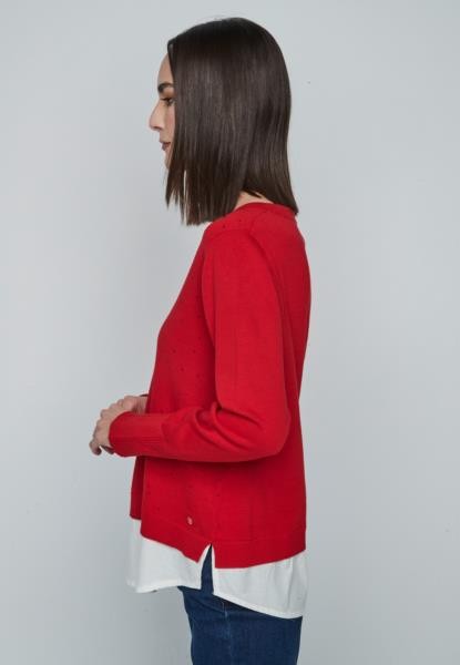 Camisola com detalhes brilhantes — vermelho — fotografia 5
