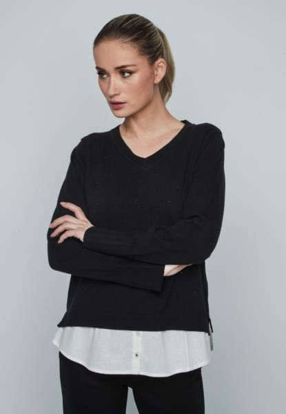 Camisola com detalhes brilhantes — preto — fotografia 4