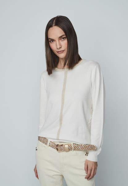 Camisola com debrum metálico — branco