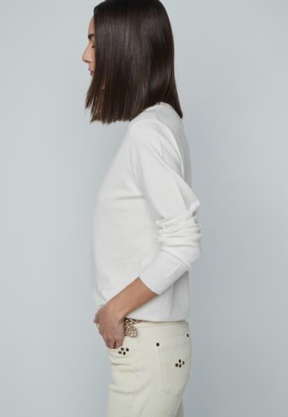 Camisola com debrum metálico — branco — fotografia 3
