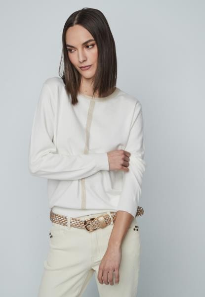 Camisola com debrum metálico — branco — fotografia 4