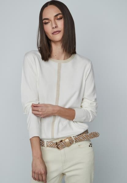 Camisola com debrum metálico — branco — fotografia 5