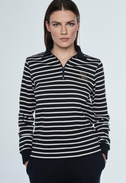 Sweatshirt com fecho — azul-marinho