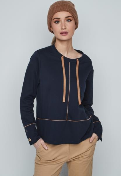 Sweatshirt com debrum — azul-marinho