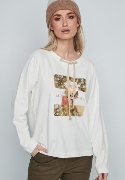 T-shirt com detalhes dourados — bege