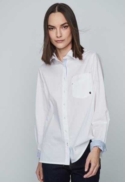 Blusa com contrastes — branco — fotografia 3