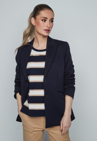 Blazer de fato com lapela de alfaiataria — azul-marinho