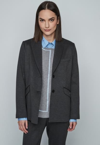 Blazer de fato com lapela de alfaiataria — cinzento