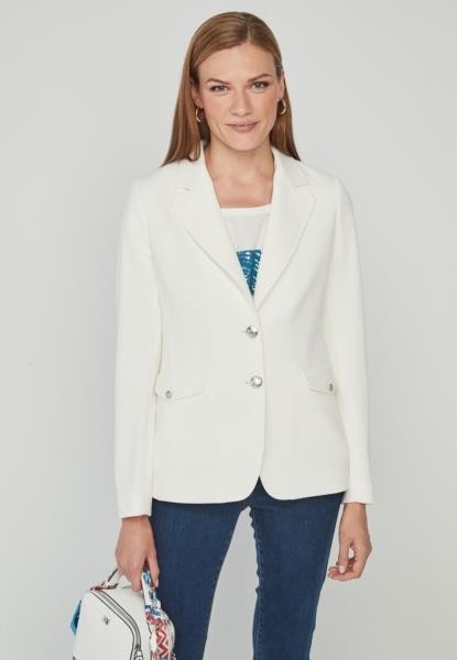 Blazer básico com botões de brasão — cru