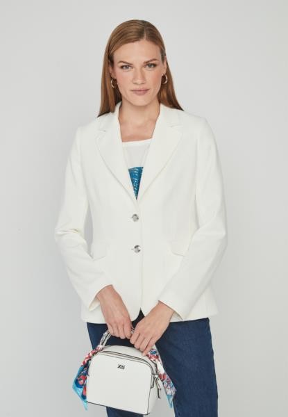 Blazer básico com botões de brasão — cru — fotografia 4
