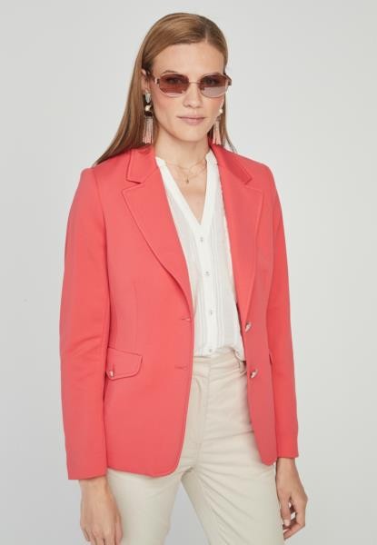 Blazer básico com botões de brasão — coral