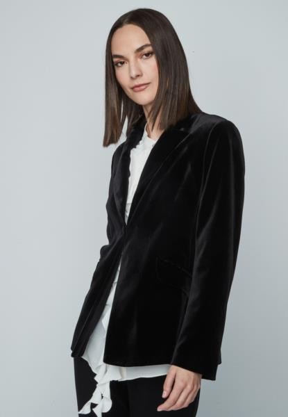 Blazer em veludo — preto — fotografia 3