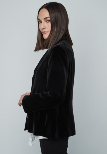 Blazer em veludo — preto — fotografia 4