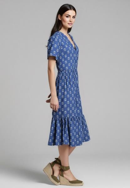 Vestido camiseiro curto — azul-marinho