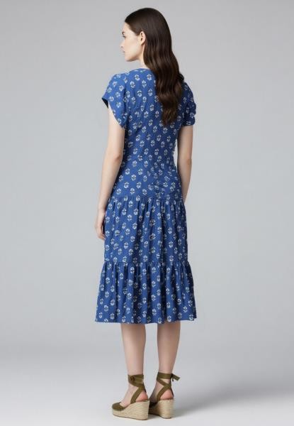 Vestido camiseiro curto — azul-marinho — fotografia 3