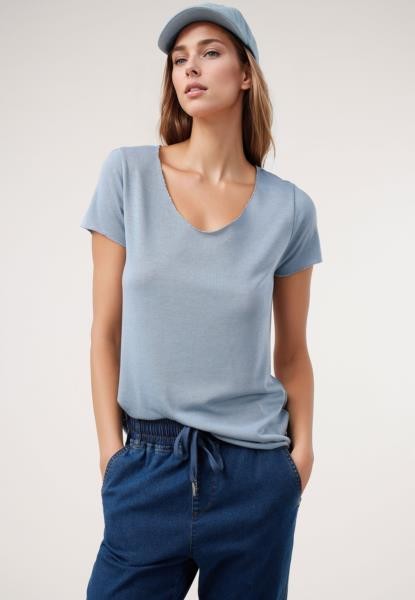 T-shirt com motivo de perfil — azul-claro