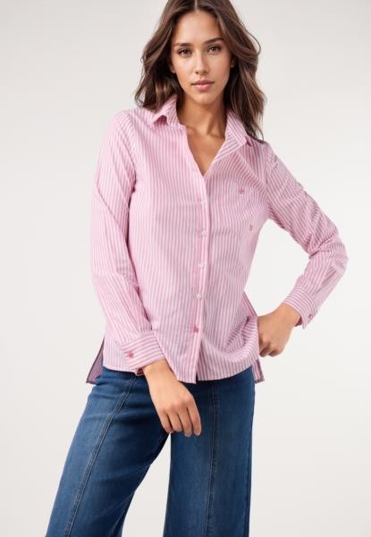 Blusa às riscas — rosa