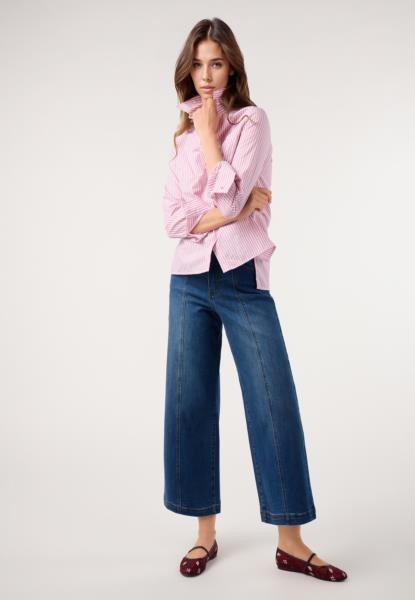 Blusa às riscas — rosa — fotografia 3