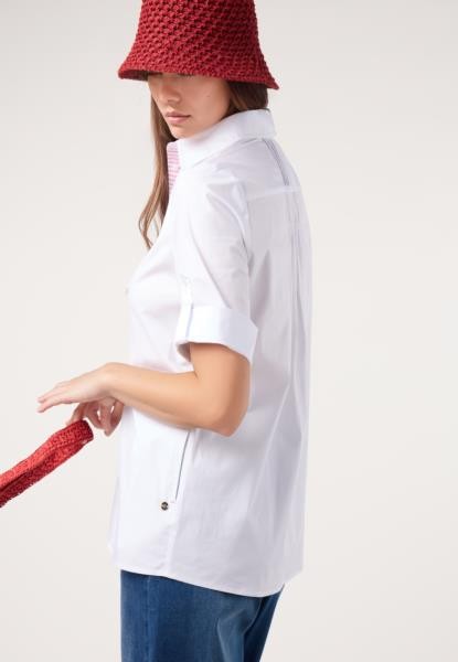 Blusa com pregas — branco — fotografia 3