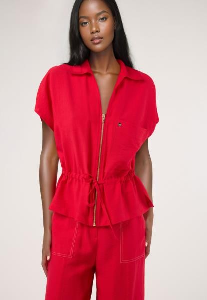 Blusa com fecho — vermelho