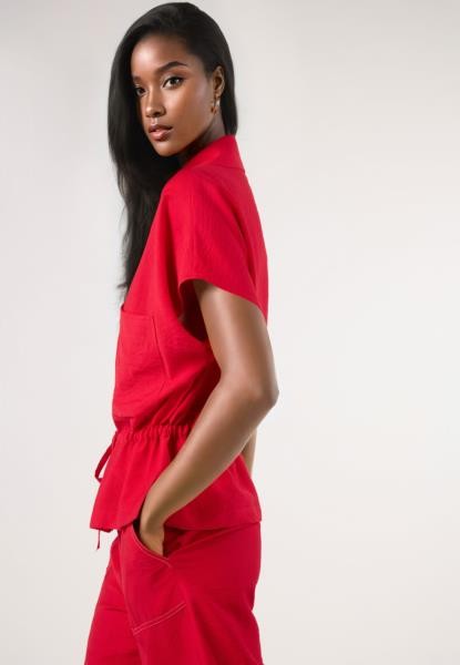 Blusa com fecho — vermelho — fotografia 3