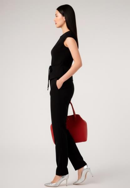 Blusa-colete com palas — preto — fotografia 3