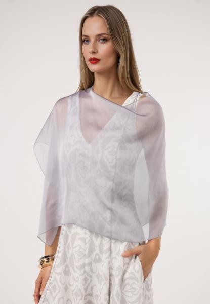 Blusa de corte poncho — cinzento