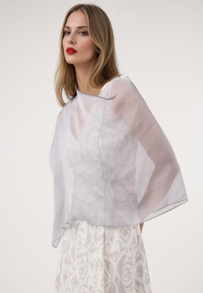 Blusa de corte poncho — cinzento — fotografia 3