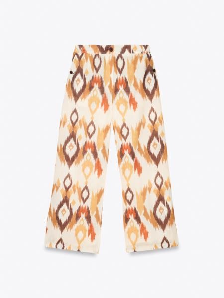 Calças culotte com padrão étnico — cru — fotografia 4