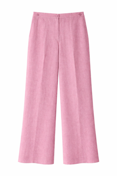 Calças culotte com efeito de linho — rosa