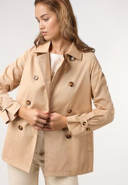 Gabardina cruzada — camel