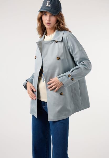 Gabardina cruzada — azul-claro