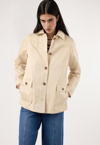 Gabardina curta — camel