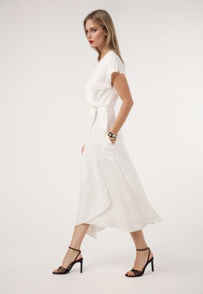 Vestido às riscas — branco — fotografia 3