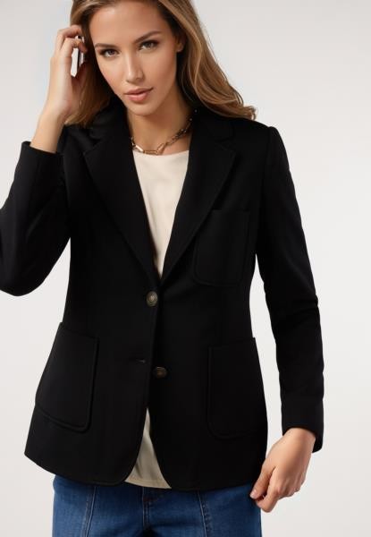 Blazer piqué básica NEGRO