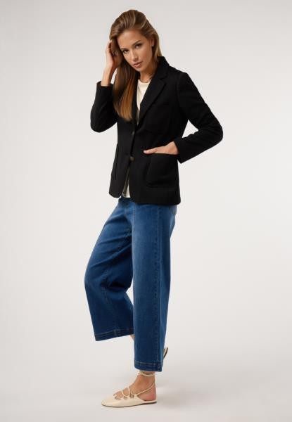 Blazer piqué básica NEGRO — fotografia 3