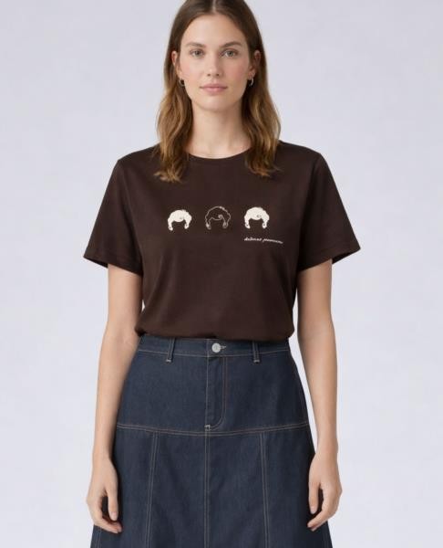 Camiseta Amie MARRON — fotografia 3