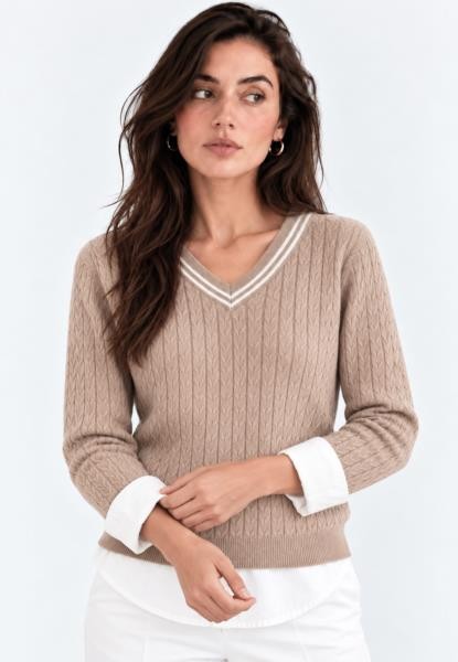 Jersey combinado BEIGE — fotografia 4
