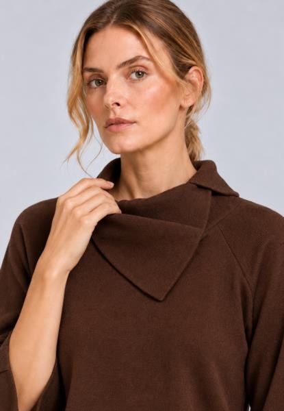 Jersey poncho MARRON — fotografia 4