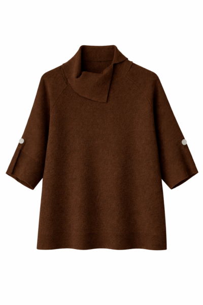 Jersey poncho MARRON — fotografia 5
