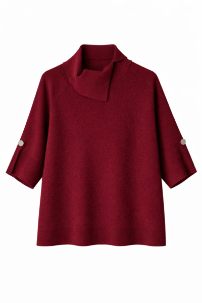 Jersey poncho GRANATE — fotografia 5