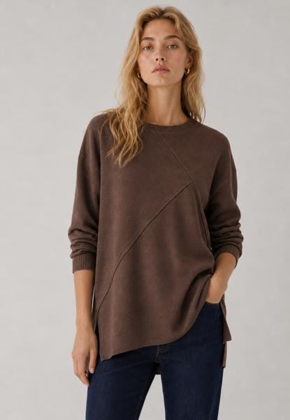 Sudadera punto cortes MARRON