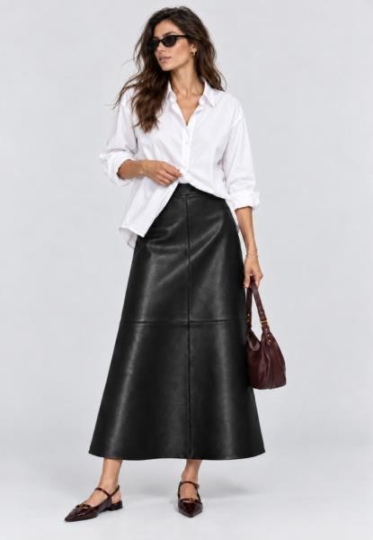 Falda polipiel NEGRO