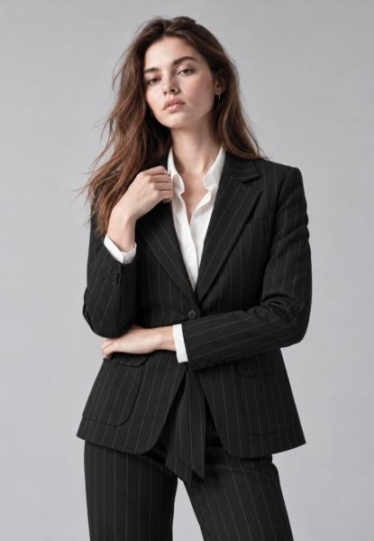 Chaqueta raya diplomatica NEGRO